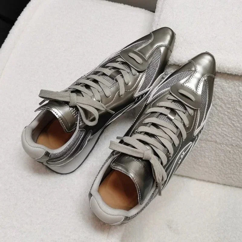 Hot Pointed Toe Women Ankle Boots Casual Sneakers Flats Woman Shoes New Fashion Trend Winter Lace Up Sport Luxury Zapatos Mujer